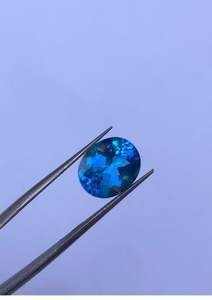 พลอยบลูโทแพซธรรมชาติความใสสูง 5.90 กะรัต ขนาด 10x12 มม. ขายส่ง สำหรับทำเครื่องประดับ จี้ สร้อยข้อมือ ต่างหู - Product Image 3