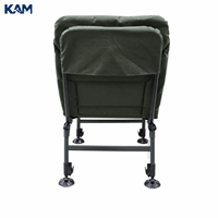 Chaise de pêche à la carpe pliable et portable avec pieds réglables et siège rembourré pour la pêche en plein air et le camping