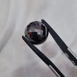 Perles rondes noires de Moissanite de 17.50 MM perles à facettes de qualité AAA faisant pour des bijoux de perles de Moissanite et des bijoux personnalisés - Product Image 4