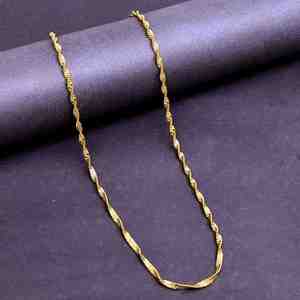 Collar de Cadena Singapuriana Trenzada Chapada en Oro Micro de 14K, 18K, 24K para Mujer al por Mayor, Diseño Moderno de Latón - Product Image 2