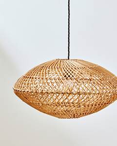 Wholesale Artisanal <b>Rattan</b> Pendant Lampshade Handmade Wicker Ceiling Light Shade Airy Weave Design Natural Home Lighting Decor - Product Image 2
