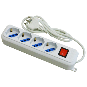 Multiplexer con Interruttore in Blister 4 Posti 2P+T 10/16A Schuko - Product Image 1