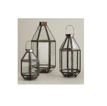 Offre Spéciale 2023 lanternes en métal couleur noire avec découpe de feuille Design grande lanterne décorative pour mariage lumière de noël festi