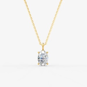 Colgante Ovalado Clásico Adornado con Diamante Cultivado en Laboratorio de Corte Ovalado de 0.54 Quilates EF-VVS2 en Oro Sólido de 14K, Regalo para Uso Diario - Product Image 2