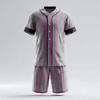 Tenue de baseball pour hommes et femmes, ensemble de maillots et pantalons à boutons, uniforme de sport respirant 100% polyester
