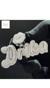 Iced Out Custom Name Pendant with Lips Charm in <b>Gold</b> Plated Finish VVS Moissanite Hip Hop Jewelry - Product Image 2