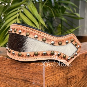 Prix de gros Collier de chien en cuir personnalisé usiné à la main Rivets en cuir de vachette classiques faits à la main Colliers pour animaux de compagnie Cadeaux personnalisés pour chiens - Product Image 1