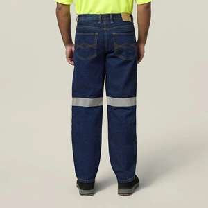 Pantalons de travail haute visibilité pour hommes, jeans en denim personnalisés avec éléments réfléchissants, pantalons cargo grande taille - Product Image 2