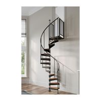 Escalier en colimaçon en acier inoxydable personnalisable avec marches en bois, design moderne, escalier de loft