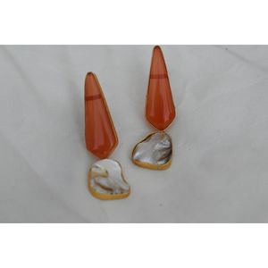 ต่างหูเม็ดกลมชุบทองสำหรับผู้หญิงและหญิง,ต่างหูแป้นกลมทำมือดีไซน์ใหม่ล่าสุดอินเทรนด์ - Product Image 5