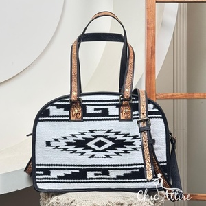 Fashionable Large Women's <b>Shopping</b> Bag Hand <b>Tooled</b> Saddle Blanket Leather Tote Bag Large Capacity Shoulder Handbag for Women's - Product Image 1