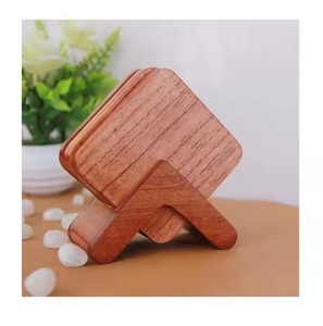 Sous-verres en bois de noyer de haute qualité Artisanat de forme ronde par Crescent Crafts Style classique Dessous de verre en bois faits à la main - Product Image 4