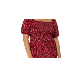 ชุดเดรสทำงานสำหรับสุภาพสตรี Leota รุ่น Kelly คอเหลี่ยม ความยาวระดับเข่า ชายระบาย ระบายอากาศได้ดี ไซส์ 3X สีแดง Kiss Kiss Rouge - Product Image 2