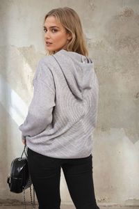 เสื้อฮู้ดดี้ผู้หญิงคุณภาพสูง ทรงหลวม ไหล่ตก ผ้าถักลายปัก ล้างสีแบบแอซิดวอช ระบายอากาศได้ดี เหมาะสำหรับฤดูใบไม้ร่วงและฤดูหนาว มีกระเป๋า สวมใส่สบาย - Product Image 5