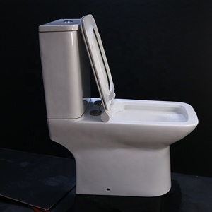 Inodoro de Cerámica Moderno de Dos Piezas con Certificación CE de Medyag, Sifón en P, Montado en el Suelo, Totalmente Esmaltado, Forma Cuadrada, para Baño Europeo - Product Image 3