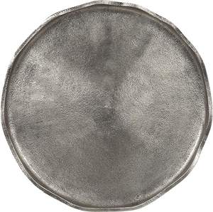 Table d'appoint décorative moderne ronde en métal et aluminium, avec bords décalés, pour table de chevet de chambre à coucher ou de salon, argent, 15x15x22 - Product Image 2