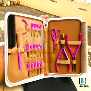 Kit de Herramientas de Alta Calidad para Extensiones de Cabello, Alicates de Acero Inoxidable de Grado Quirúrgico, Logotipo Personalizado, Etiquetado de Marca, Rosa Intenso y Dorado, Uso en Salón - Product Image 6