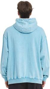 Sudadera con capucha de algodón 100% de alta calidad, estilo urbano, con cremallera, vintage, de doble capa, con efecto desgastado por el sol y bolsillos. - Product Image 4