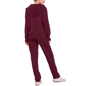 Vente en gros de survêtements d'hiver décontractés pour femmes Ensemble de sweat à capuche 2 pièces Logo personnalisé Marque privée Jogging Sportswear Running Gym - Product Image 2