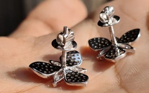 Boucle d'oreille en argent sterling 925 bijoux hip hop boucle d'oreille en diamant Moissanite bijoux en diamant bijoux en moissanite - Product Image 4