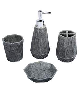 Dispensador de mármol gris, set de baño, soporte de pasta de dientes de mármol redondo de nuevo aspecto, artículo doméstico a la venta - Product Image 6