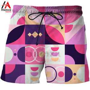 <b>Men's</b> Blue Geometric <b>Pattern</b> <b>Swim</b> <b>Shorts</b> Quick-Dry Polyester Fabric 180 GSM Comfortable Elastic Waist Adjustable Drawstring - Product Image 3