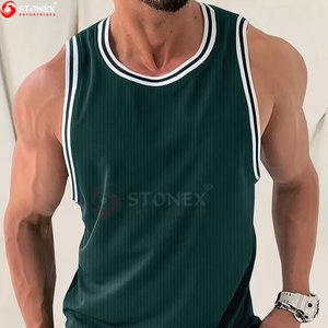 Camiseta sin mangas de poliéster/algodón de talla grande sin mangas para hombre de alta calidad transpirable gimnasio entrenamiento Fitness Streetwear - Product Image 4