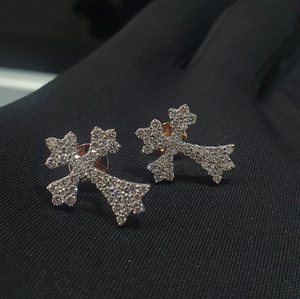 ต่างหูแบบคลาสสิคทรงกากบาท ประดับเพชรโมอิสซาไนต์ VVS เงินแท้ 925 สไตล์ฮิปฮอป สำหรับผู้หญิง - Product Image 3