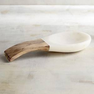 Soporte de cocina de metal para cuchara de mármol y acacia para espátulas, cucharas, pinzas Más - Product Image 3