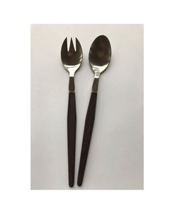 Service à salade avec manche en bois de mangue, nouveau Design, service à salade en métal, prix de gros, nouveaux couverts, Offre Spéciale - Product Image 3