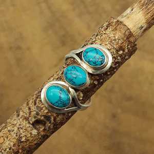 925 Sterling Silver <b>Boho</b> <b>Ring</b> Handmade Howlite Turquoise Gemstone Bezel Setting Fine Bohemian Wedding Christmas Gift Jewelry - Product Image 2