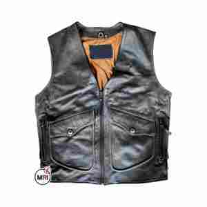 Dernières vestes de course à la mode Nouveau design Gilet en cuir Veste de gilet en peau de vache en denim à la mode et respirante - Product Image 6