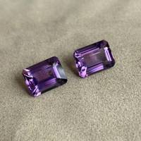 Pierre d'améthyste violette naturelle de qualité 12x16mm coupe émeraude pierre précieuse à facettes calibrée en vrac pour la fabrication de pendentifs de bijoux