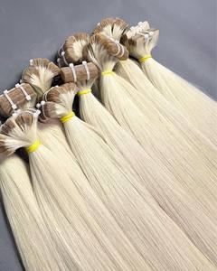 CINTA rubia EN Extensiones de cabello humano vietnamita Procesamiento ruso Técnica eslava Virgen Textura suave y sedosa Suministro de fábrica - Product Image 1