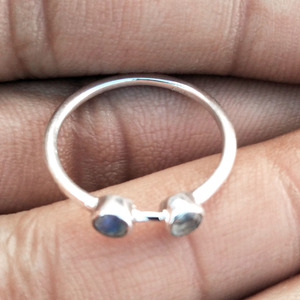 Anillo de piedras preciosas de piedra lunar arcoíris para mujeres y niñas, joyería de plata de ley 925 hecha a medida, venta al por mayor, anillos de plata fina, joyería - Product Image 2