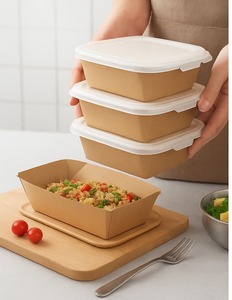 Venta al por mayor 13X6 Bagazo de caña de azúcar Clamshell Fiambrera Tapa Compostable Biodegradable Contenedor Desechable para Hotel Restaurante - Product Image 3