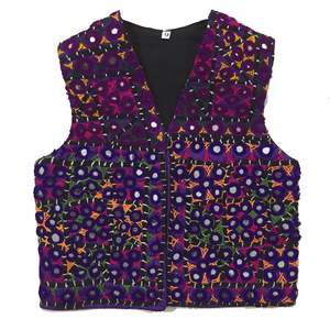 Handmade Kids Koti for Kids, Ajrak Hand <b>Embroidered</b> Style <b>Waistcoat</b>, Ajrak Design Koti/<b>Waistcoat</b> Wholesale - Product Image 5