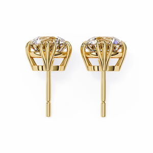 Magnifiques boucles d'oreilles en or 18 carats avec diamant de laboratoire pour fiançailles, disponibles en or jaune, rose ou blanc - Product Image 6