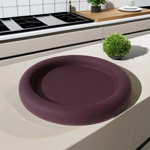 Plateau de rangement multifonctionnel en béton laqué, fait main, de luxe moderne, pour cuisine, salle de bain et salon, durable - Product Image 1