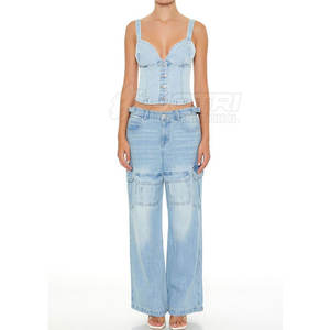 Top corto de tela vaquera para mujer, ropa de calle, gran oferta, hecho con material de alta calidad, Top corto de tela vaquera para mujer - Product Image 4