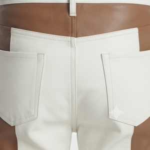 Pantalones de Cuero Premium para Hombre, Corte Ajustado, con Bolsillos, Pantalones de Cuero Genuino para Motocicleta, Pantalones de Cuero OEM - Product Image 5