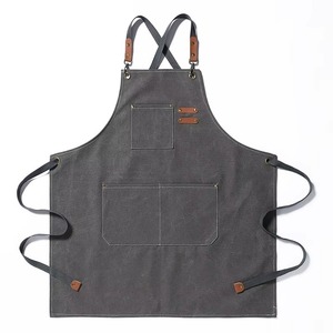 Tablier de travail confortable à grandes poches en toile de coton pour la cuisine, la pâtisserie, le travail, le chef, pour hommes et femmes - Product Image 4