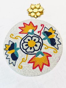 Napperon de table perlé fait main multicolore Look royal Hotel Restaurant Tapis décoratifs et tampons pour cadeaux - Product Image 5