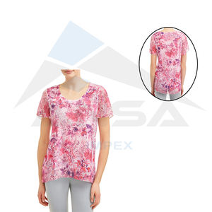 T-shirt de sublimation à manches mi-longues pour femmes T-shirts à motif imprimé d'été en toile en gros pour la saison d'hiver - Product Image 6