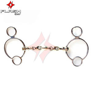 Brocas de caballo de 3 anillos de enlace francés hechas a medida de primera calidad, brocas de mordaza holandesas occidentales de acero inoxidable de alta calidad y calzones de plata alemanes - Product Image 4