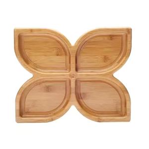 Plateau de service en bois pour fruits secs et collations Organisateur de collations à plusieurs sections - Product Image 2