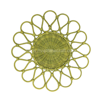 Sous-plat en rotin en forme de fleur, aspect naturel, écologique, tissé à la main, en carton, pour table à manger, décoration de la maison/restaurant/hôtel