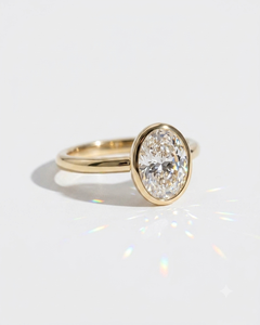 Anillo de Compromiso de Oro Rosa de 18K para Mujer, Corte Ovalado, Diamante Natural con Certificado IGI, Estilo Clásico Minimalista para Uso Diario - Product Image 2