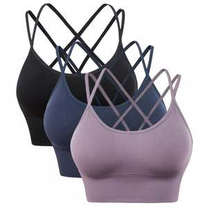 Sujetador deportivo de alta calidad para mujer, espalda hueca, gimnasio, Fitness, Sujetador deportivo, logotipo personalizado, talla XL, algodón, ropa especial para Fitness, Yoga, Seta deportiva - Product Image 2