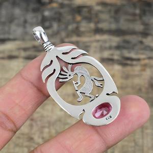 Quartz rose pierres précieuses bijoux pour femmes argent Boho Style pendentif bijoux 925 argent Sterling tendance pendentif fait main cadeau pour - Product Image 5